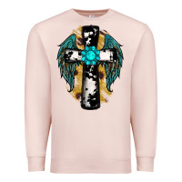 Pale Pink cross gemstone wings Premium Sweatshirt - RanaPortraitStore