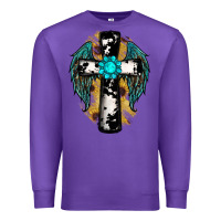 Purple cross gemstone wings Premium Sweatshirt - RanaPortraitStore