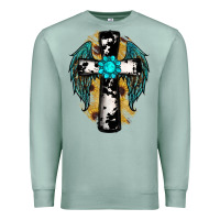 Seafoam cross gemstone wings Premium Sweatshirt - RanaPortraitStore