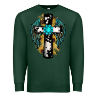 Sports Green cross gemstone wings Premium Sweatshirt - RanaPortraitStore