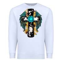 White cross gemstone wings Premium Sweatshirt - RanaPortraitStore