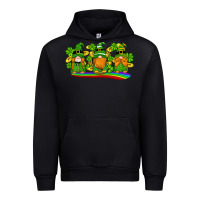 Black st patricks day gnomes shamrock gold rainbow Urban Hoodie - Artiststas