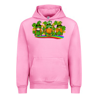 Fuchsia Pink st patricks day gnomes shamrock gold rainbow Urban Hoodie - Artiststas