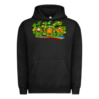 Pigment Black st patricks day gnomes shamrock gold rainbow Urban Hoodie - Artiststas