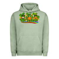 Pigment Oil Green st patricks day gnomes shamrock gold rainbow Urban Hoodie - Artiststas