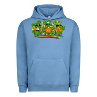 Pigment Pebble Blue st patricks day gnomes shamrock gold rainbow Urban Hoodie - Artiststas