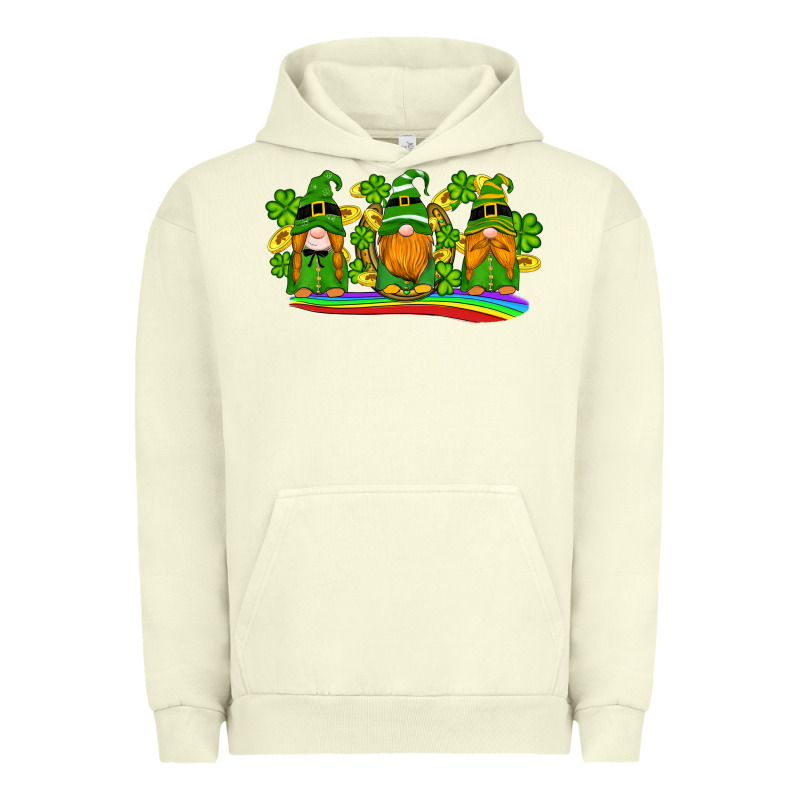 St Patricks Day Gnomes Shamrock Gold Rainbow Urban Hoodie by Artiststas | Teevron