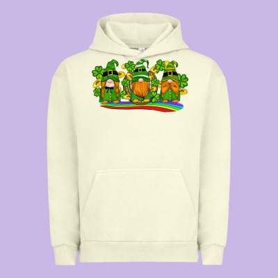 St Patricks Day Gnomes Shamrock Gold Rainbow Urban Hoodie Designed By Artiststas