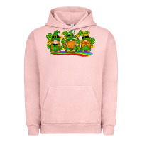 Pigment Salmon st patricks day gnomes shamrock gold rainbow Urban Hoodie - Artiststas