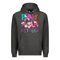 Charcoal Heather pink october Premium Hoodie - AdoDesignShop