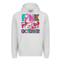 Dove Grey pink october Premium Hoodie - AdoDesignShop