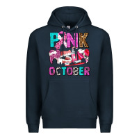 Navy pink october Premium Hoodie - AdoDesignShop