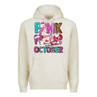 Oatmeal Heather pink october Premium Hoodie - AdoDesignShop