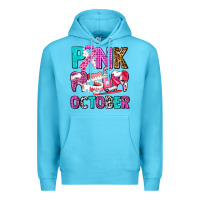 Ocean Blue pink october Premium Hoodie - AdoDesignShop
