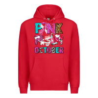 Red pink october Premium Hoodie - AdoDesignShop