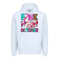 White pink october Premium Hoodie - AdoDesignShop