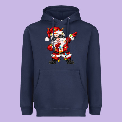 Dabbing Santa With Christmas Lights Heavyweight Hoodie Designed By Zillion Design Studio
