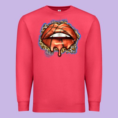 Basketball Lips Premium Sweatshirt Designed By Zillion Design Studio