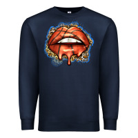 Navy basketball lips Premium Sweatshirt - Zillion Design Studio