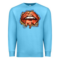 Ocean Blue basketball lips Premium Sweatshirt - Zillion Design Studio