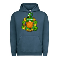 Pigment Midnight Navy st patricks day gnomes horseshoe shamrock gold Urban Hoodie - Artiststas