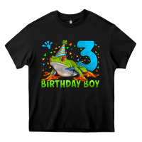 Black birthday boy frog age 3 Heavy Core Tee - LillyAllenDesigns