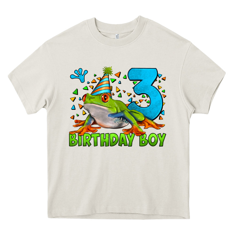 Birthday Boy Frog Age 3 Heavy Core Tee by LillyAllenDesigns | Teevron