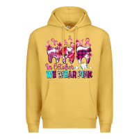 Antique Gold in october we wear pink cancer ribbon with teeth Premium Hoodie - AdoDesignShop