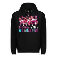 Black in october we wear pink cancer ribbon with teeth Premium Hoodie - AdoDesignShop