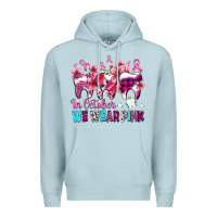 Blue Mist in october we wear pink cancer ribbon with teeth Premium Hoodie - AdoDesignShop