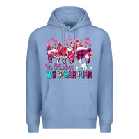 Colony Blue in october we wear pink cancer ribbon with teeth Premium Hoodie - AdoDesignShop
