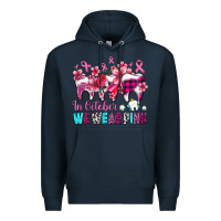 Navy in october we wear pink cancer ribbon with teeth Premium Hoodie - AdoDesignShop