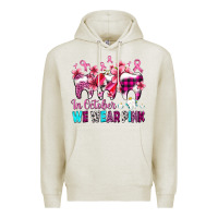 Oatmeal Heather in october we wear pink cancer ribbon with teeth Premium Hoodie - AdoDesignShop