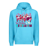 In October We Wear Pink Cancer Ribbon With Teeth Premium Hoodie | Teevron
