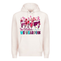 Pale Pink in october we wear pink cancer ribbon with teeth Premium Hoodie - AdoDesignShop