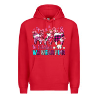 Red in october we wear pink cancer ribbon with teeth Premium Hoodie - AdoDesignShop