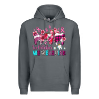 Rock in october we wear pink cancer ribbon with teeth Premium Hoodie - AdoDesignShop