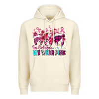Sandshell in october we wear pink cancer ribbon with teeth Premium Hoodie - AdoDesignShop