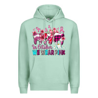 Seafoam in october we wear pink cancer ribbon with teeth Premium Hoodie - AdoDesignShop