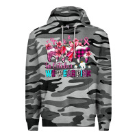 Slate Camo in october we wear pink cancer ribbon with teeth Premium Hoodie - AdoDesignShop