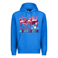 True Royal in october we wear pink cancer ribbon with teeth Premium Hoodie - AdoDesignShop