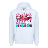White in october we wear pink cancer ribbon with teeth Premium Hoodie - AdoDesignShop