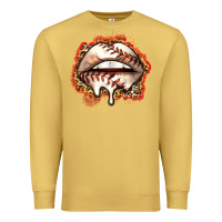 Antique Gold baseball lips Premium Sweatshirt - Zillion Design Studio