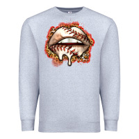 Heather Grey baseball lips Premium Sweatshirt - Zillion Design Studio