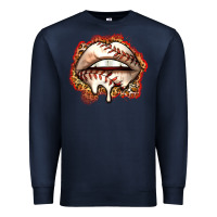 Navy baseball lips Premium Sweatshirt - Zillion Design Studio