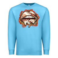 Ocean Blue baseball lips Premium Sweatshirt - Zillion Design Studio
