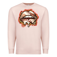 Pale Pink baseball lips Premium Sweatshirt - Zillion Design Studio