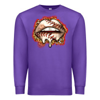 Purple baseball lips Premium Sweatshirt - Zillion Design Studio