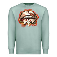 Seafoam baseball lips Premium Sweatshirt - Zillion Design Studio
