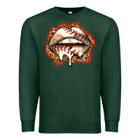 Sports Green baseball lips Premium Sweatshirt - Zillion Design Studio